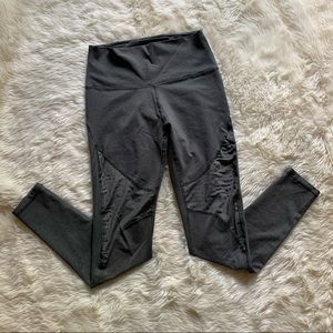Aerie Gray Mesh Detail Leggings Size Small